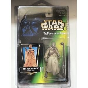 Star‎ Wars POTF Tusken Raider Closed Hand Red Card Figure Kenner 1995 NEW